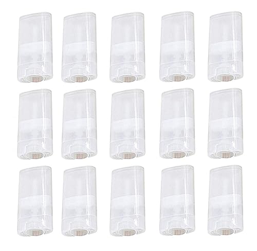 20 Pcs 15ML Clear Empty Plastic Oval Deodorant Containers Lipstick Lip Balm Tubes 0.5 Oz Oval Twist-Up Refillable Tubes BPA Free for DIY Lip Balm Beauty & Personal Care Qixivcom