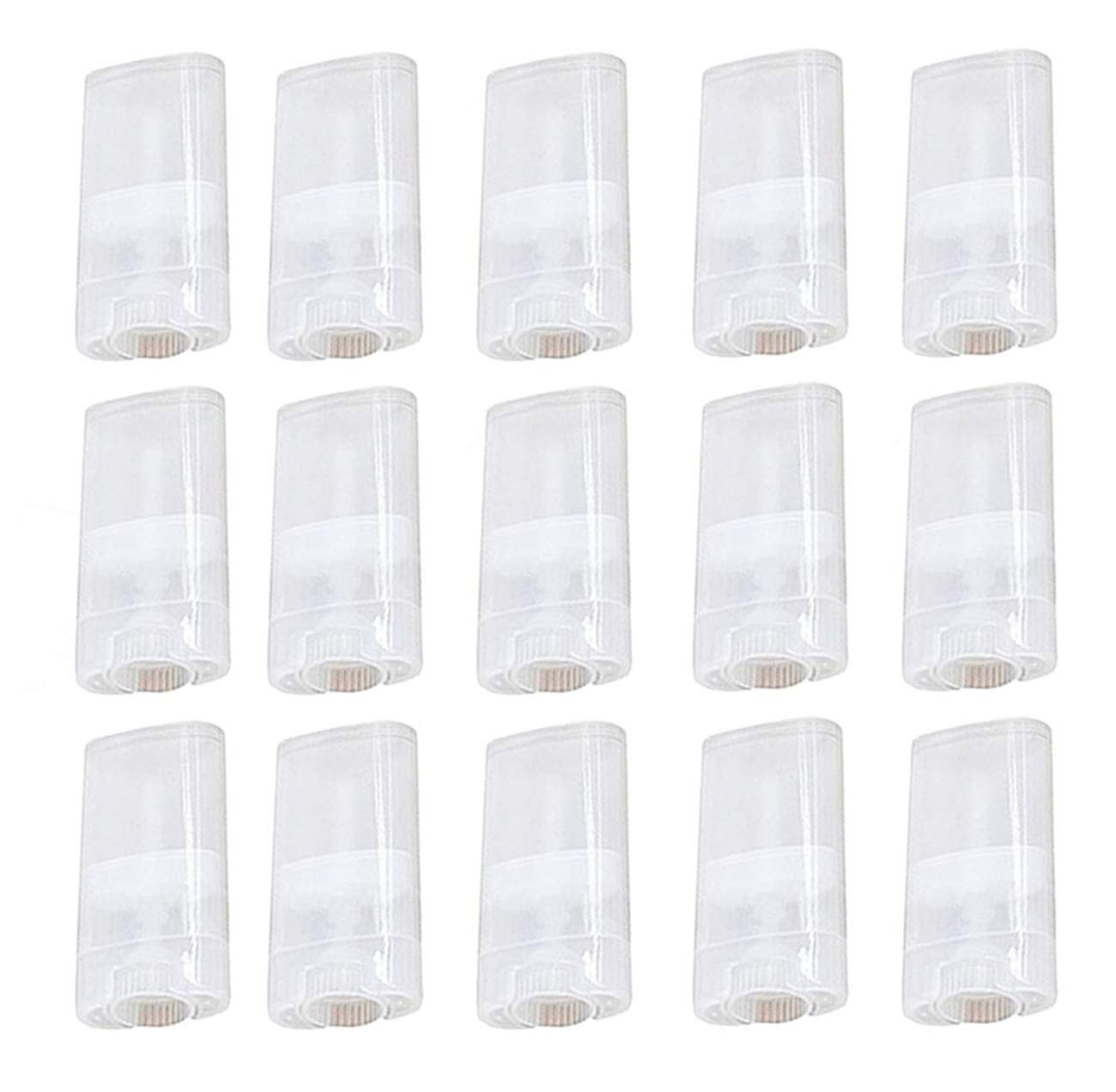 20 Pcs 15ML Clear Empty Plastic Oval Deodorant Containers Lipstick Lip Balm Tubes 0.5 Oz Oval Twist-Up Refillable Tubes BPA Free for DIY Lip Balm Beauty & Personal Care Qixivcom