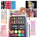 Face Body Painting Kit,Washable Safe Facepaint Makeup Party Pack Including CrayonsPlettes Brushes Pad Stencils for Halloween School Events Birthday Beauty & Personal Care Deepcolorpy