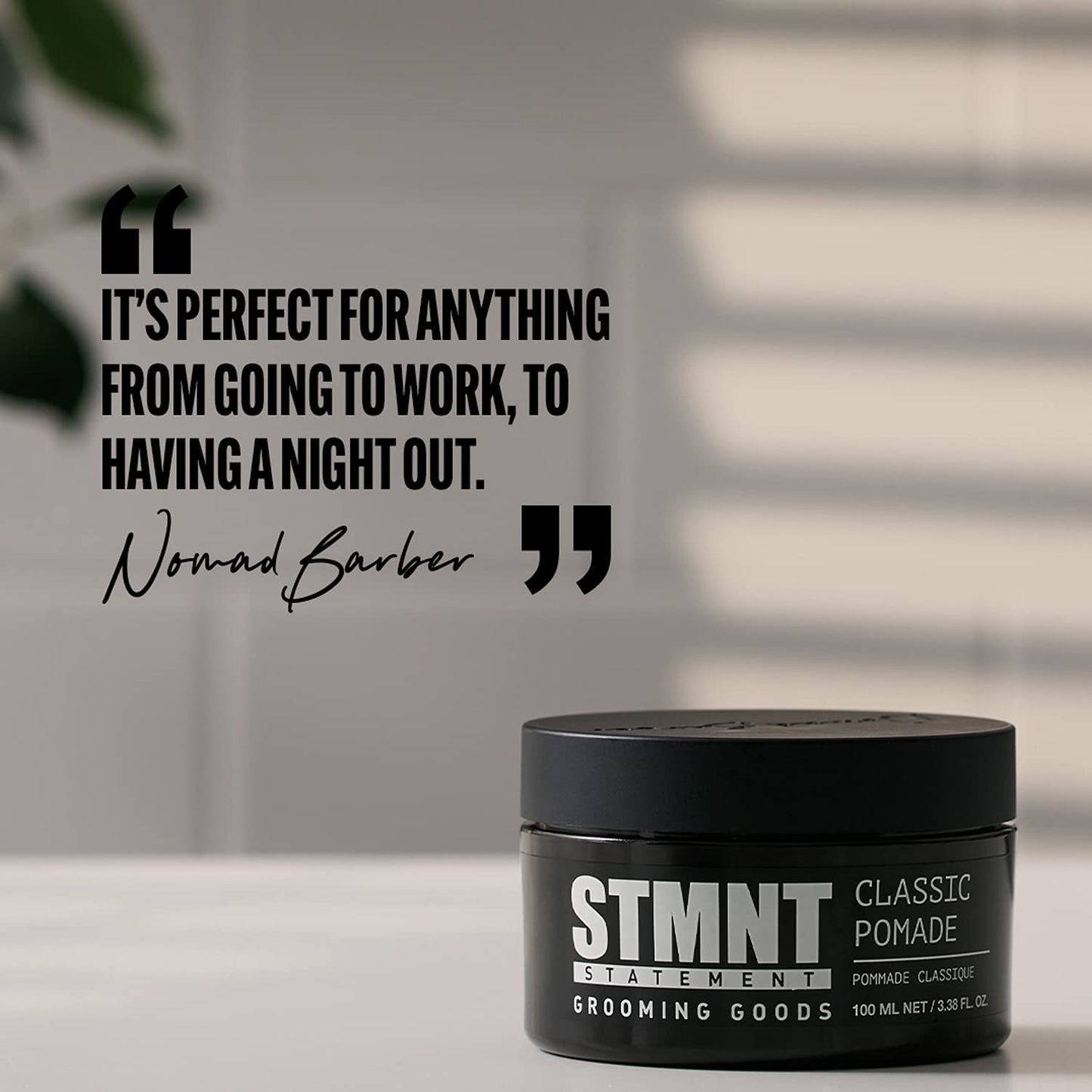 STMNT Grooming Goods Classic Pomade, 3.38 oz | Natural Shine | Strong Control | Easy to Wash Out Beauty & Personal Care STMNT