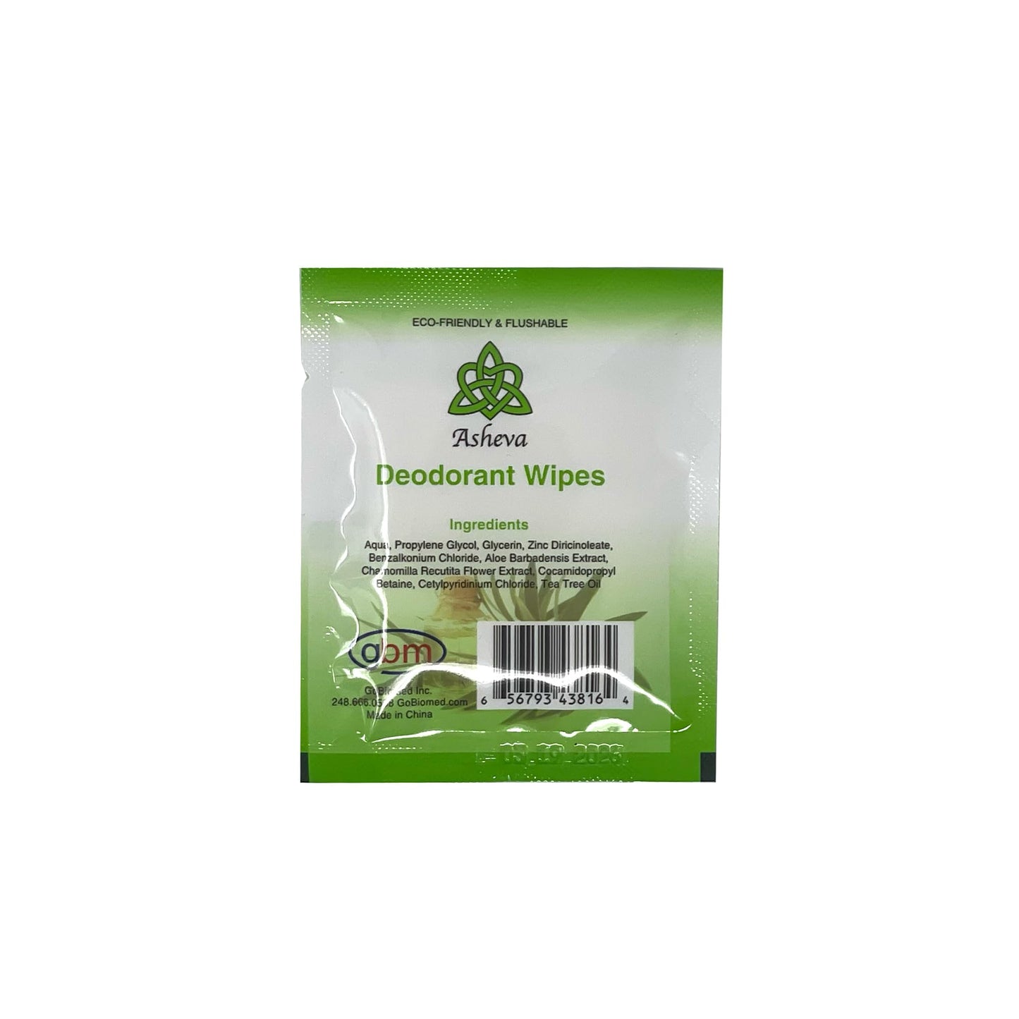 Asheva - Individually Packaged Deodorant Wipes - Box of 15 Wipes (Tea Tree) Beauty and Personal Care GBM