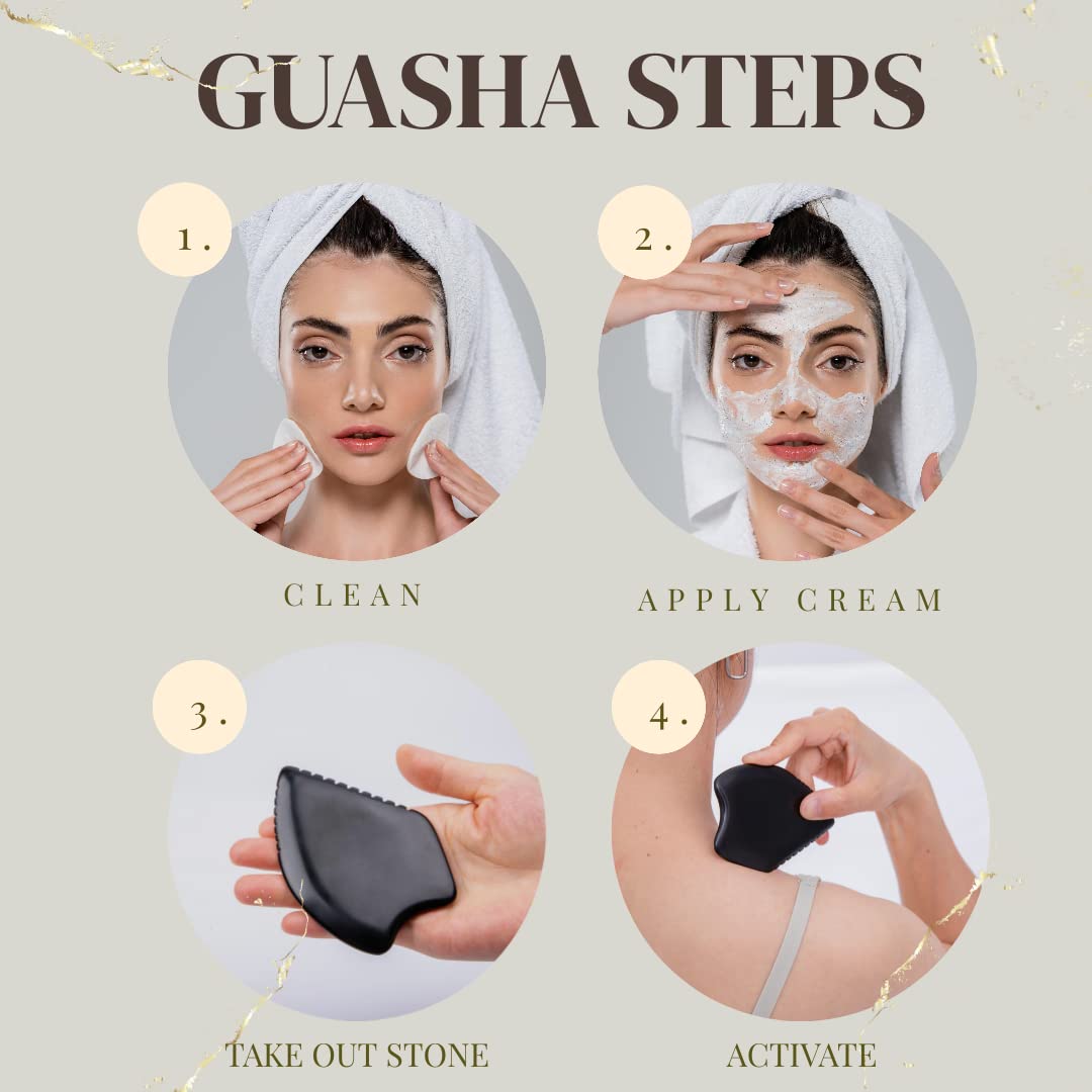 Yuanchupin Gua Sha Facial Massage Tool – BianStone Face & Body Tool for Lymphatic Drainage, Sculpting & Relaxation with Upgraded Tooth Edge Beauty & Personal Care Yuanchupin