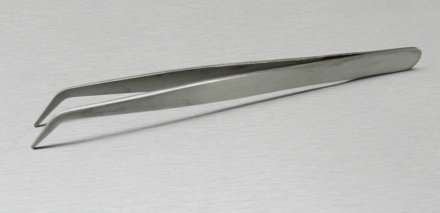 Tweezers Bent Tip Tweezer 45 Degree Bent Smooth Tips Jewelry Bead Hobby & Crafts 7" by JTS Beauty & Personal Care JTS