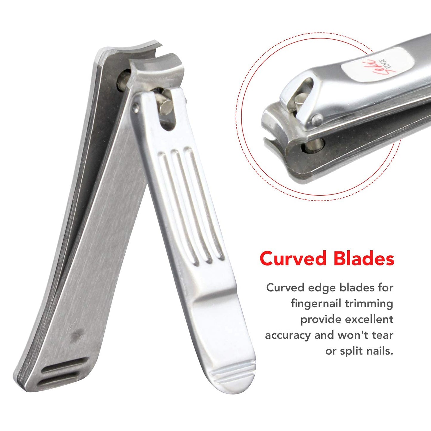Seki Edge Nail Clippers (SS-106) - Stainless Steel Fingernail Clippers for Men & Women - Sharp Cutting Edges for Thick Nails - Professional & Home Use Beauty & Personal Care Seki EDGE