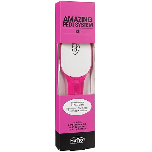 ForPro Professional Collection Amazing Pedi System Kit, Pink, 80/120 Grit, Double-Sided Professional Quality Pedicure File for Heels, Includes Six Beauty & Personal Care ForPro Professional Collection