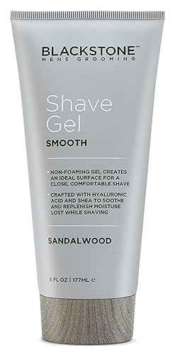 Blackstone Men's Grooming Smooth Shave Gel - Non Foaming for a Smooth Comfortable Shave - Hyaluronic Acid, Shea, Peppermint & Tea Tree - Cool, Soothe… Beauty & Personal Care Blackstone
