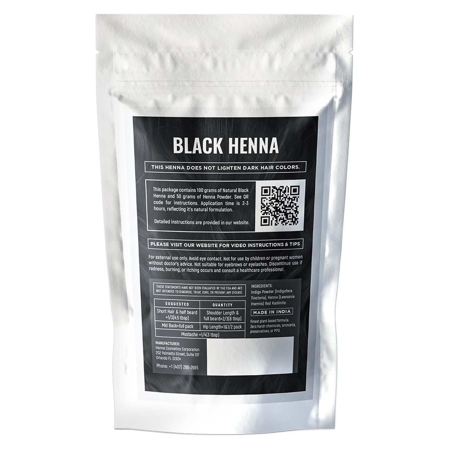 Henna Cosmetics Cypri Natural Henna Hair Color Dye, 100% Pure Henna Powder for Hair Growth Organic (Black, 100 Gr + Free 50 Gr.) Beauty & Personal Care HENNA COSMETICS CYPRI