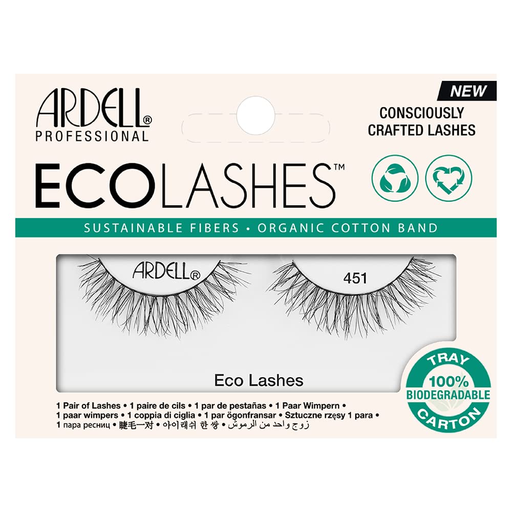 Ardell Eco Lashes 451, Sustainable Fibers False Eyelashes, Organic Cotton Band, Lightweight Natural Look, 1 Pair Beauty & Personal Care Ardell