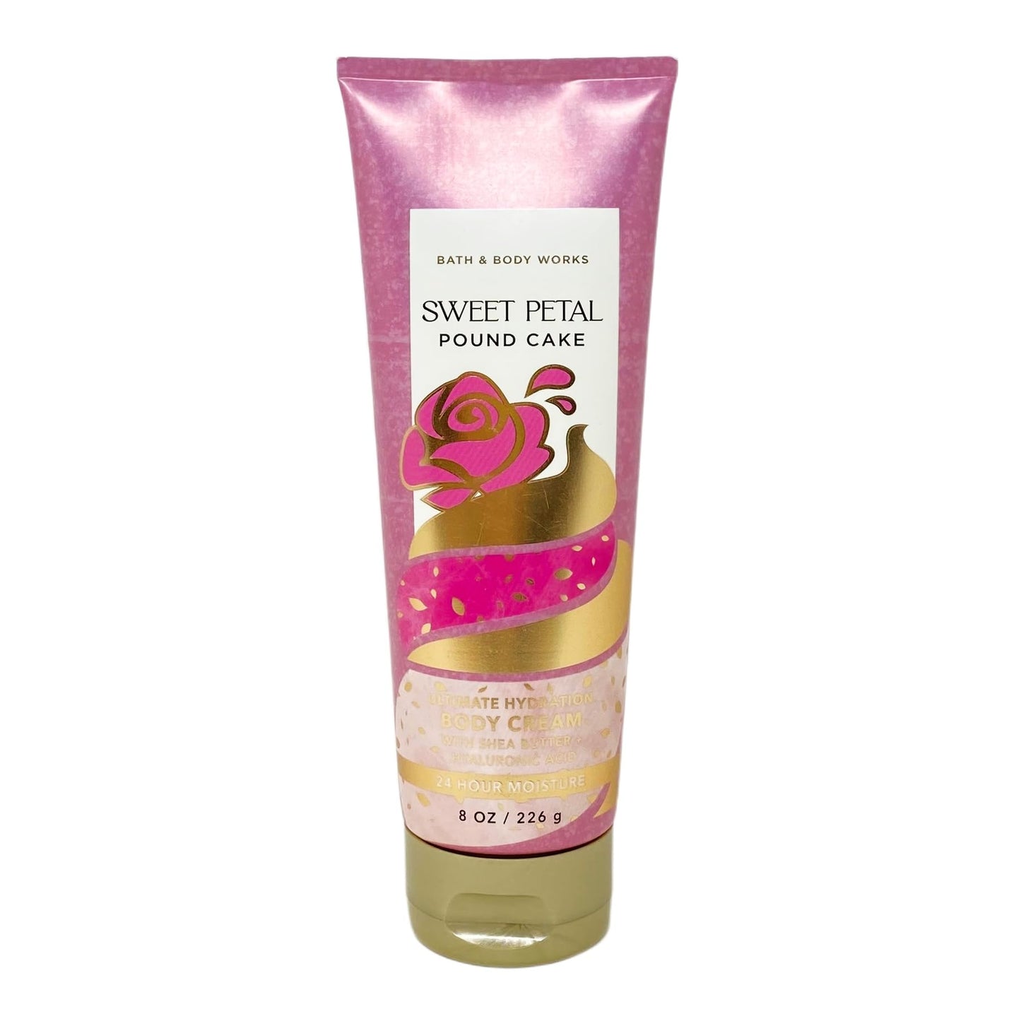 Bath & Body Works Sweet Petal Pound Cake 3 Piece Bundle - Fragrance Mist - Body Cream - Shower Gel - with a Himalayan Salts Springs Bar Soap - Full Beauty and Personal Care Bath & Body Works