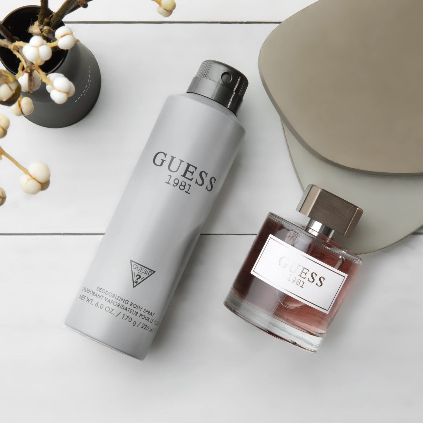GUESS 1981 Men/Homme Eau de Toilette 3 Piece Gift Set - Cologne Spray 3.4 Fl. Oz., Deodorizing Body Spray 6.0 Oz., & Shower Gel 6.7 Fl. Oz. Beauty & Personal Care GUESS