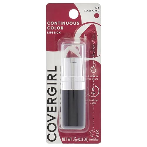 COVERGIRL Continuous Color Lipstick Classic Red 435, .13 oz (packaging may vary) Beauty & Personal Care COVERGIRL