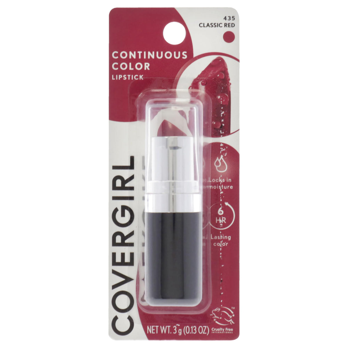 COVERGIRL Continuous Color Lipstick Classic Red 435, .13 oz (packaging may vary) Beauty & Personal Care COVERGIRL