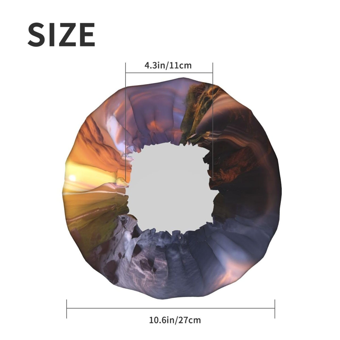 Waterfall at Sunset Shower Cap for Women Men Large Reusable Shower Bonnet Double-Layer Waterproof Bath Caps Elastic Band Hair Hat for All Hairstyles Beauty and Personal Care BWLHJKE