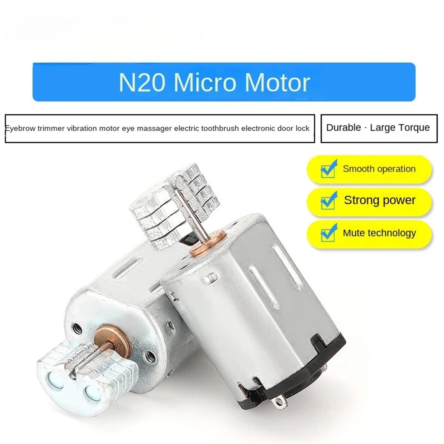 MOICEYHF 1Pcs N20 Electronic Starter Eyebrow Trimmer Vibration Electronic Starter Eye Massager Toothbrush Electronic Door Lock Miniature DC Electronic Beauty and Personal Care MOICEYHF