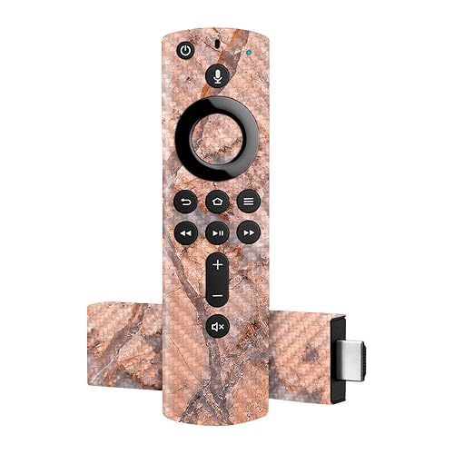 MightySkins Carbon Fiber Skin for Amazon Fire TV Stick 4K - Blush Marble | Protective, Durable Textured Carbon Fiber Finish | Easy to Apply, Remove Beauty & Personal Care MIGHTY SKINS