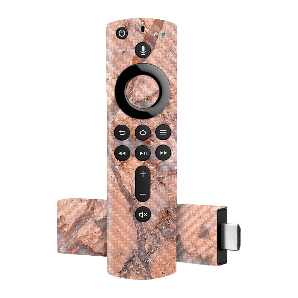 MightySkins Carbon Fiber Skin for Amazon Fire TV Stick 4K - Blush Marble | Protective, Durable Textured Carbon Fiber Finish | Easy to Apply, Remove Beauty & Personal Care MIGHTY SKINS