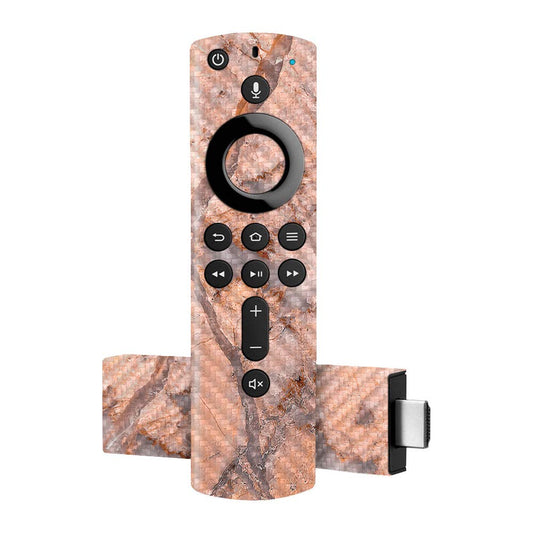 MightySkins Carbon Fiber Skin for Amazon Fire TV Stick 4K - Blush Marble | Protective, Durable Textured Carbon Fiber Finish | Easy to Apply, Remove Beauty & Personal Care MIGHTY SKINS