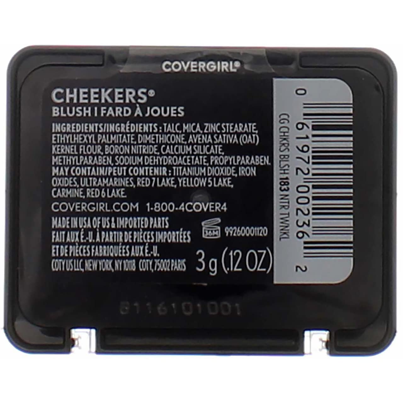 CoverGirl Natural Twinkle 183 Cheekers Blush, 0.12 Ounce -- 3 per case. Beauty & Personal Care COVERGIRL