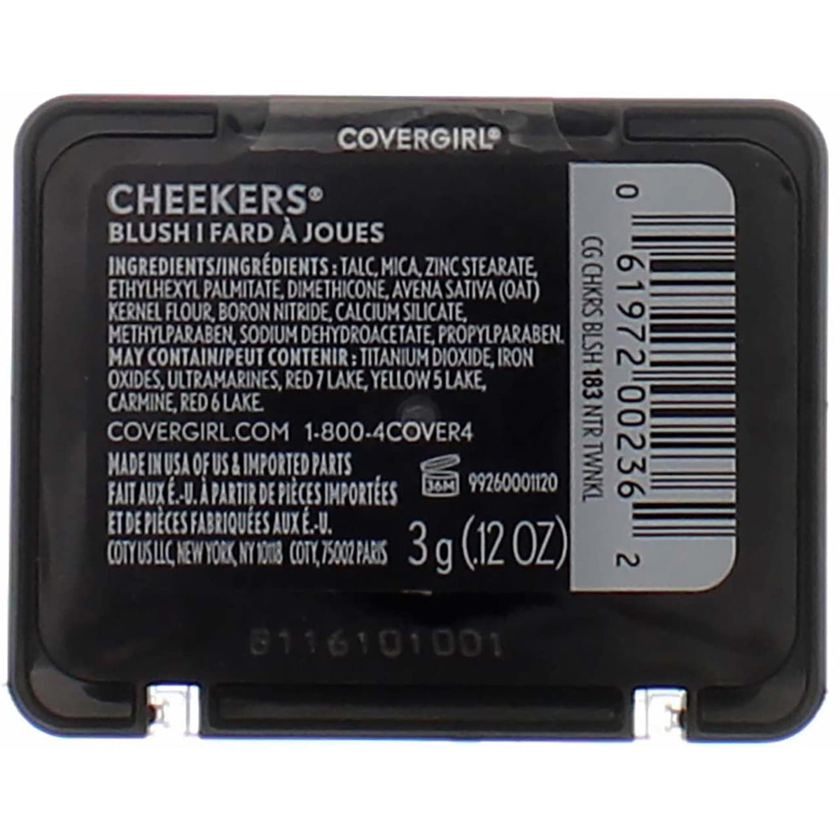CoverGirl Cheekers Face Blush, Natural Twinkle 183, 0.12 oz (4 pack) (Bundle)