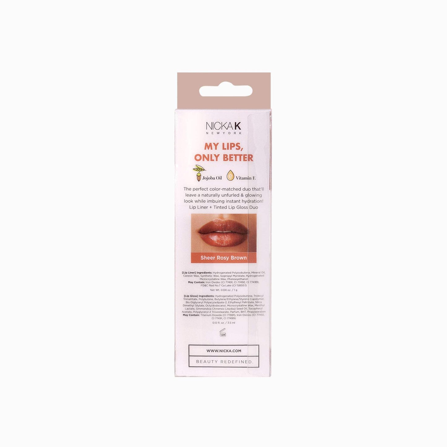 NICKA K NEW YORK, My Lips Only Better, Lip Liner and Lip Gloss, Lip Mask Set (Sheer Rosy Brown) Beauty & Personal Care NICKA K NEW YORK