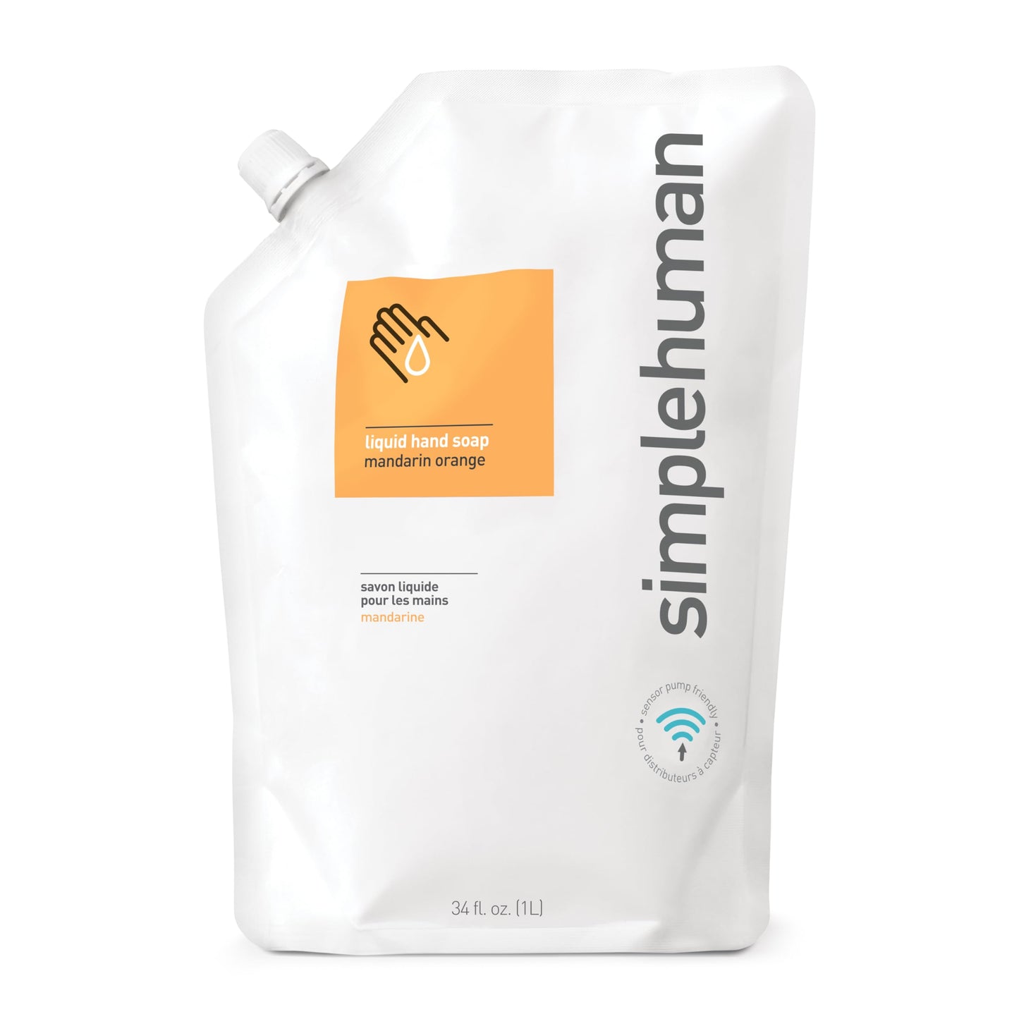 simplehuman Mandarin Orange Moisturizing Liquid Hand Soap Refill Pouch, 34 Fl. Oz. Beauty and Personal Care simplehuman Default Title