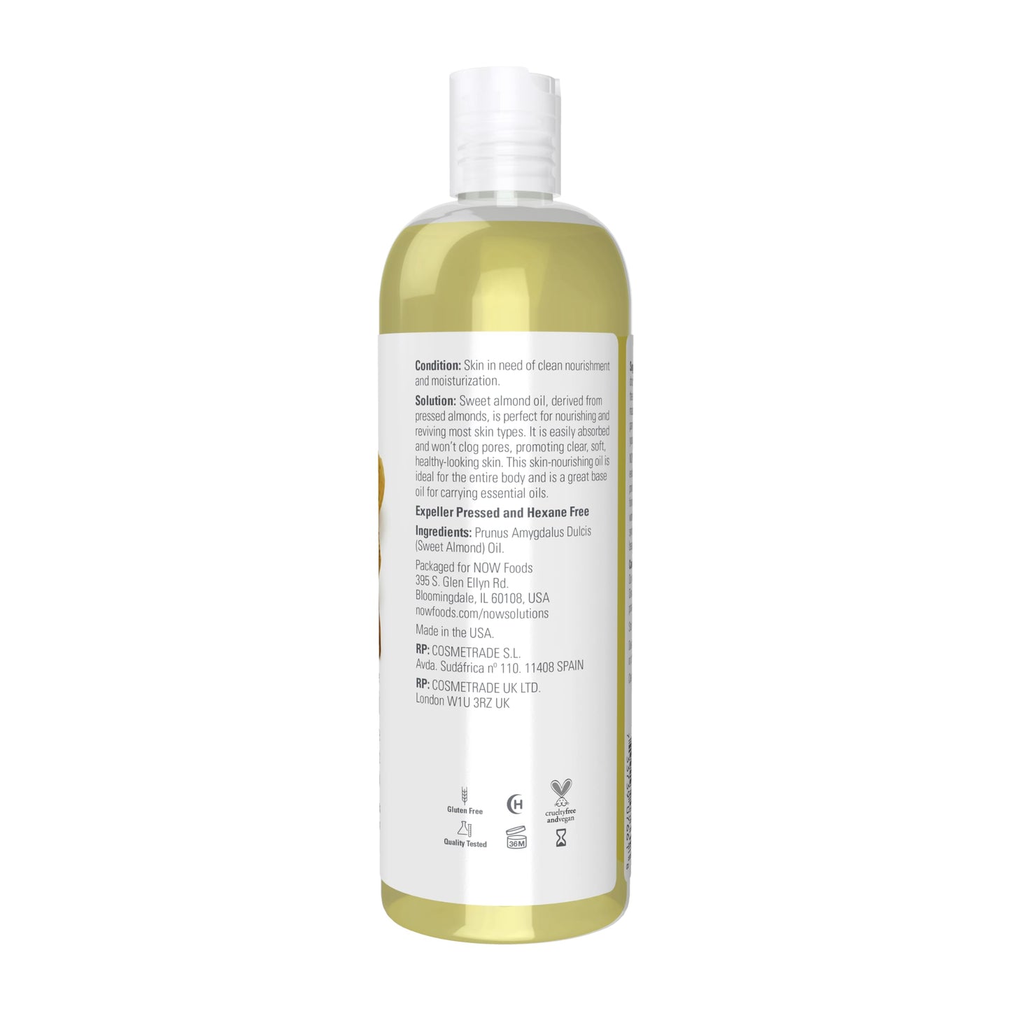 NOW Foods Solutions, Sweet Almond Oil, 100% Pure Moisturizing Oil, Promotes Healthy-Looking Skin, Unscented Oil, 16-Ounce,Package may vary Beauty & Personal Care NOW Foods