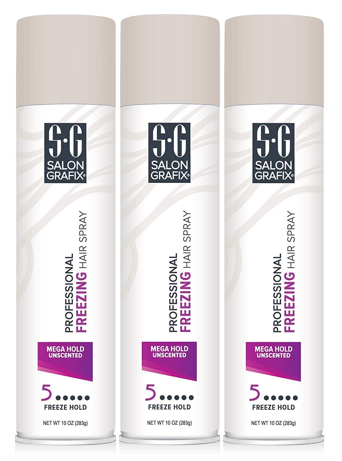 Salon Grafix Professional Freezing Hair Spray, Unscented, Mega Hold Styling Mist 10, 10-Ounce Spray Bottle (Pack of 3) Beauty & Personal Care Salon Grafix