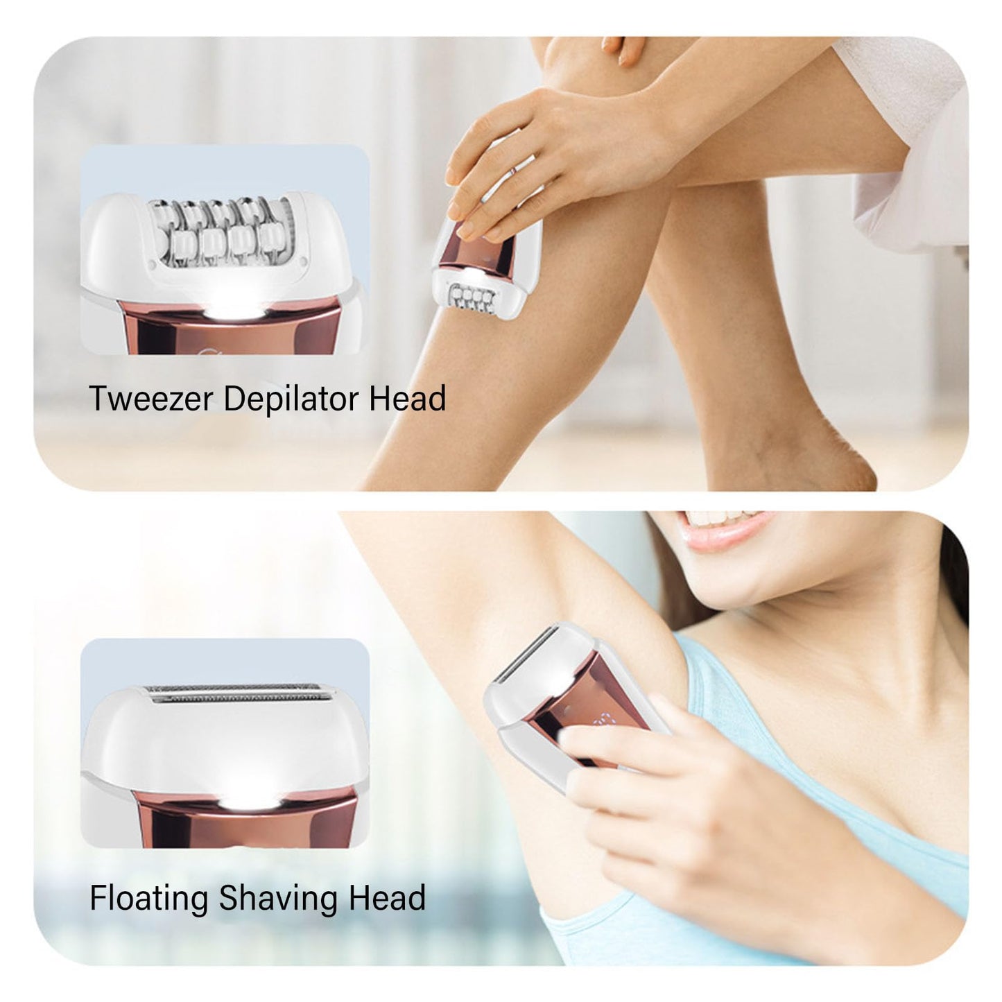 ZJchao Women Epilator and Trimmer 2 in 1 USB Rechargeable Hair Removal Device for Private Areas with ABS Material and Digital Display Beauty and Personal Care ZJchao