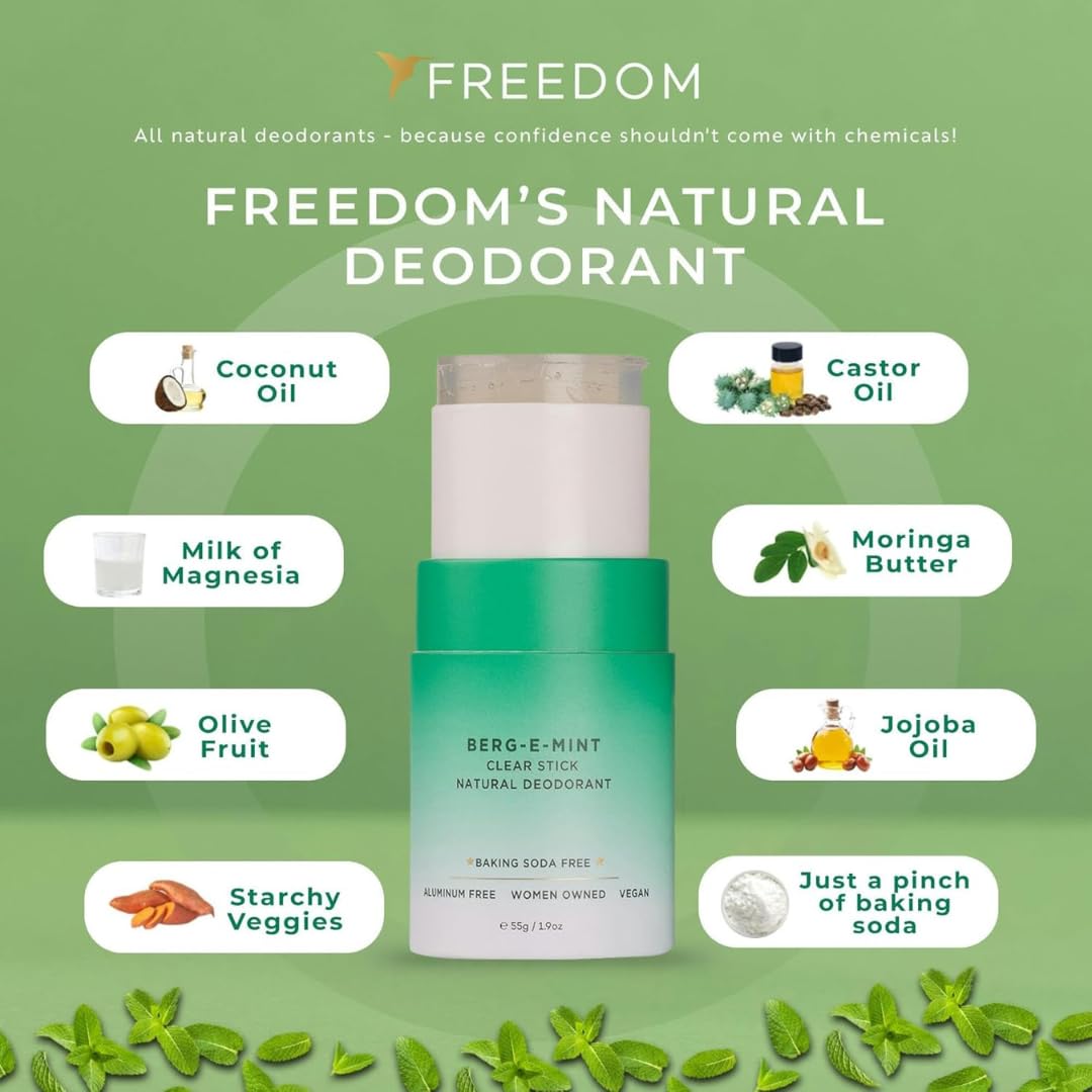 Freedom Natural Deodorant for Women & Men with 24-Hour Odor Protection, Paper Tube Packaging - Natural Ingredients - Aluminum & Plastic Free, Bergamot Beauty and Personal Care Freedom