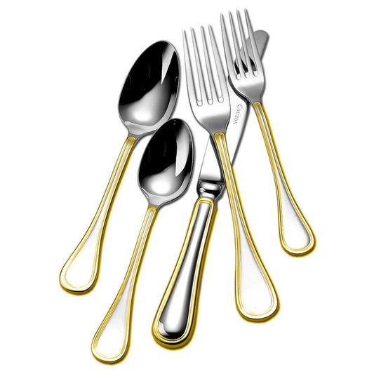 Couzon Lyrique Gold accent stainless 5 piece place setting Beauty and Personal Care Couzon