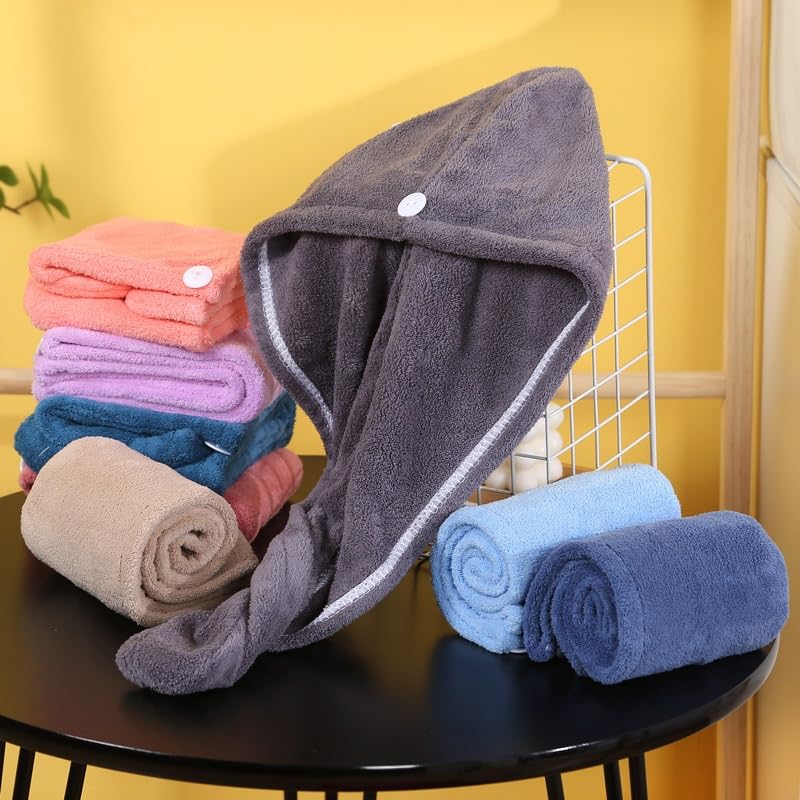 HIONJIN Thickened Shower Cap Towel Triangle Cap Adult Shower Cap Bandana Wholesale Hair Dry Cap(Light blue) Beauty and Personal Care HIONJIN