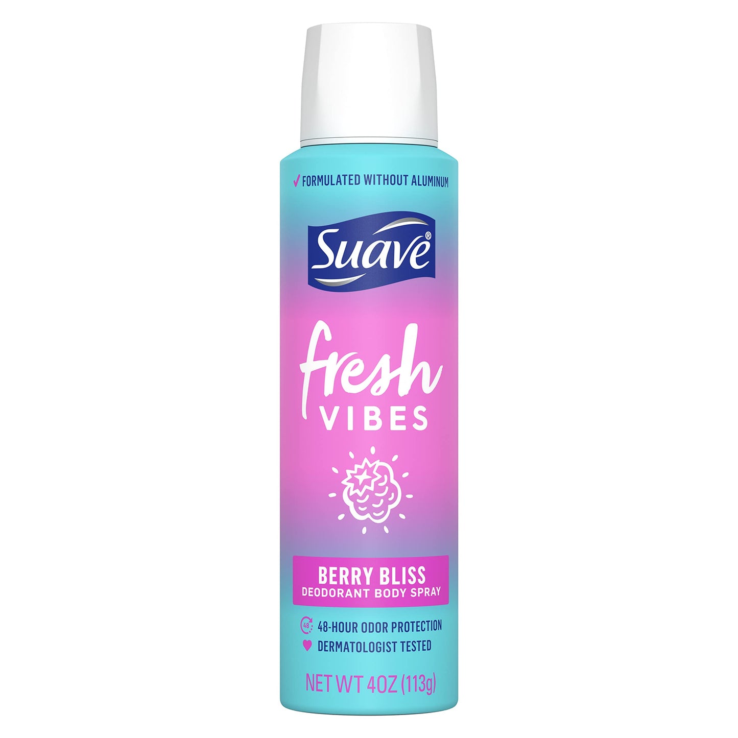 Suave Fresh Vibes Berry Bliss Body Spray, Aluminum Free 48 Hour Protection, Dermatologist Tested 4 oz Beauty and Personal Care Suave