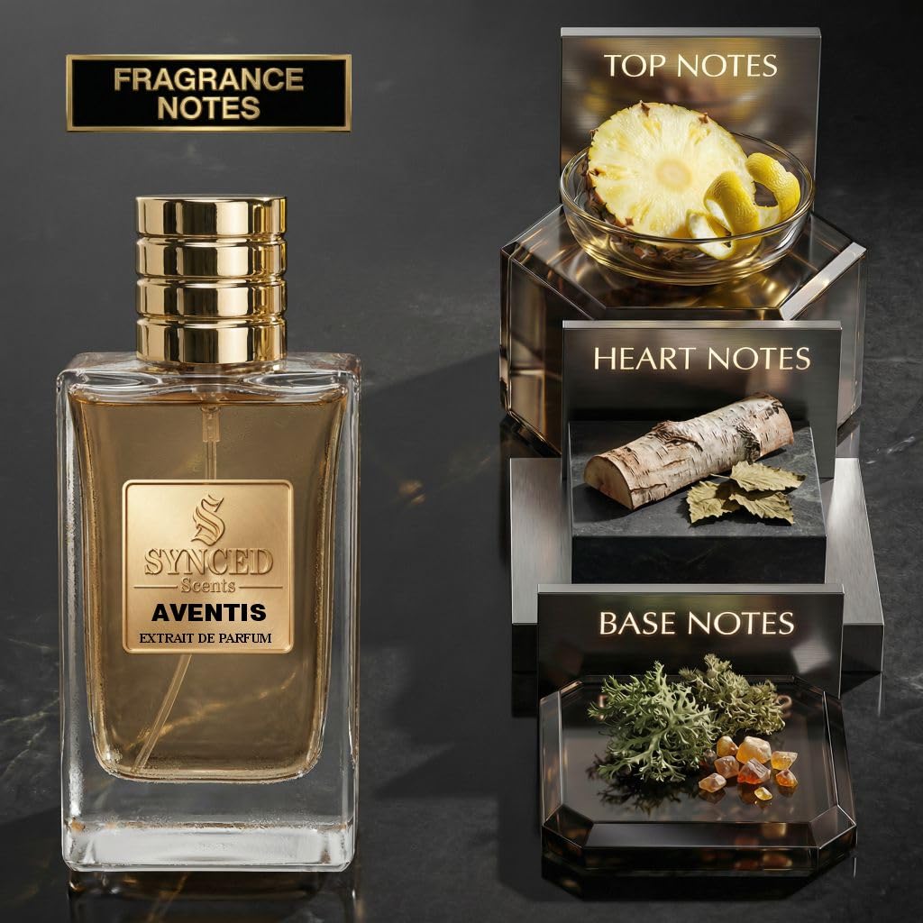 SYNCED Scents AVENTUS Inspired by Cre' Aventus Perfume for Men - Long Lasting Fruity Smoky Woody Fragrance - Intense Fresh Masculine Bergamot Beauty & Personal Care SYNCED Scents