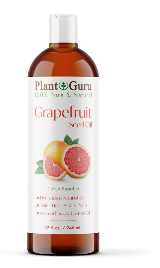 Plant Guru Grapefruit Seed Oil 32 fl. oz. Cold Pressed 100% Pure & Natural Carrier - Skin, Face, Body & Hair Growth Moisturizer. Great for DIY Creams Beauty & Personal Care Plant Guru