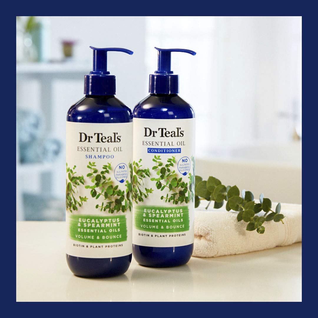 Dr Teal's Eucalyptus Spearmint Volume Bounce Essential Oil Conditioner Sulfate Free, 16 Fl Oz Beauty & Personal Care Dr Teal's