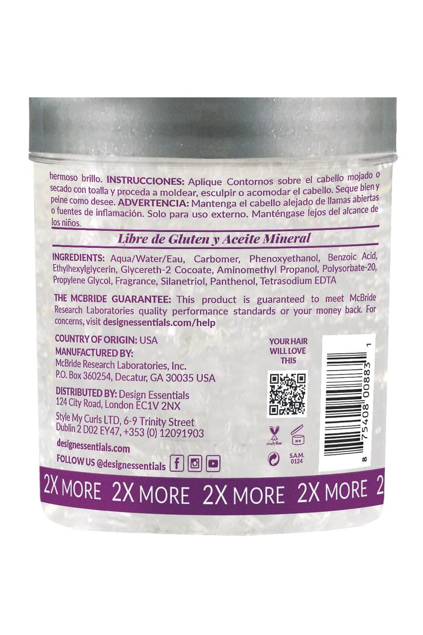 Design Essentials Contours Protein Styling Gel, Medium Hold Styling Gel with Panthenol, Flake-Free Definition for Relaxed & Natural Hair, 32 oz Beauty & Personal Care Design Essentials