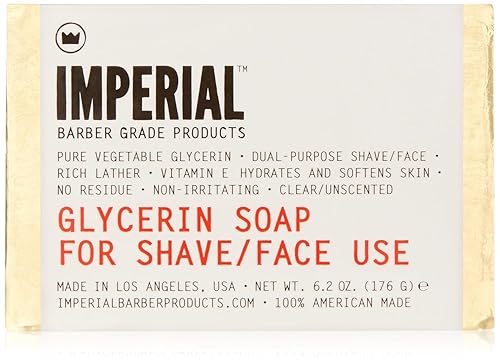 Imperial Barber Glycerin Soap for Shave & Face Use, 6.2 oz. Beauty & Personal Care Imperial Barber Grade Products