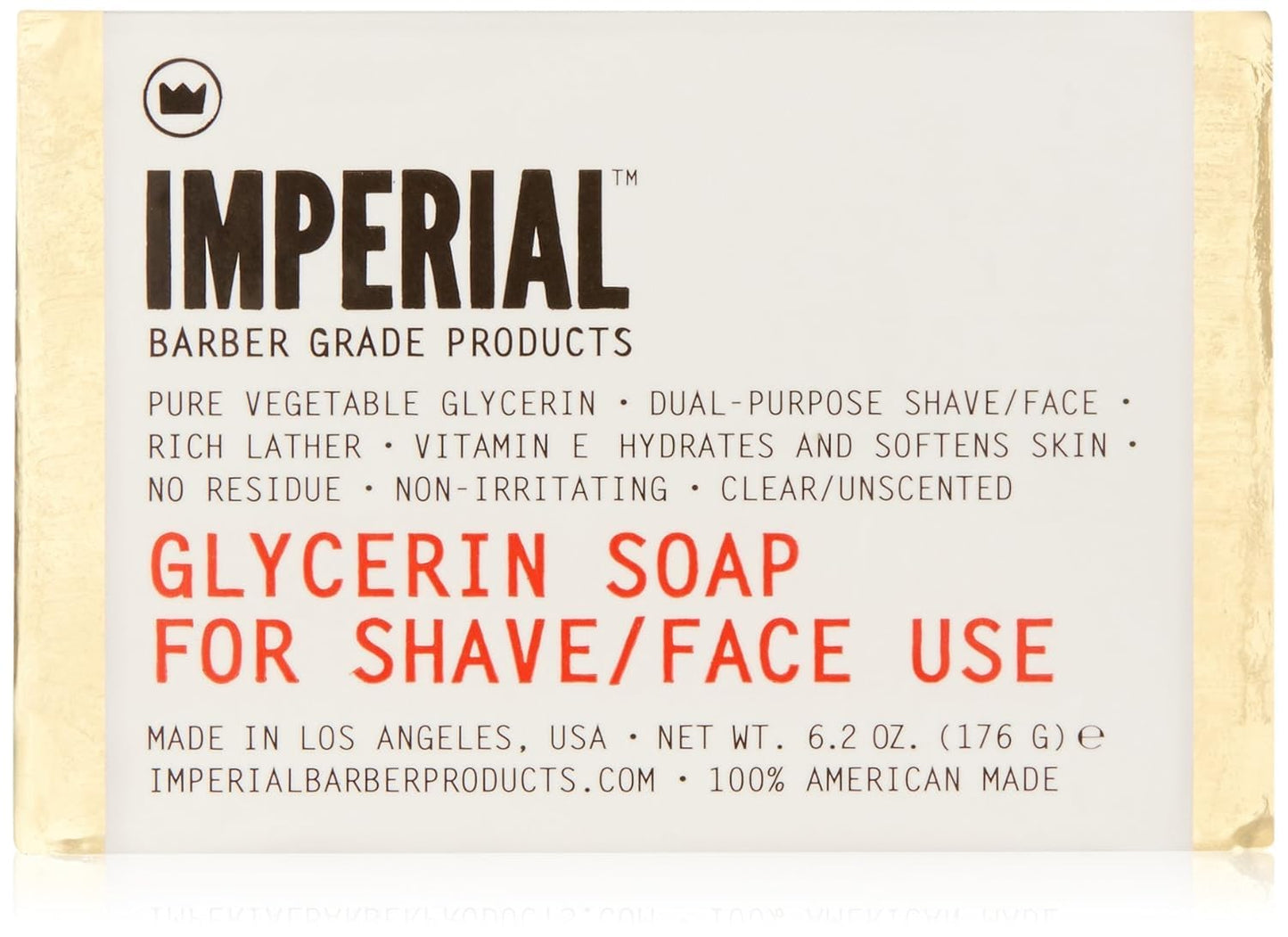 Imperial Barber Glycerin Soap for Shave & Face Use, 6.2 oz. Beauty & Personal Care Imperial Barber Grade Products