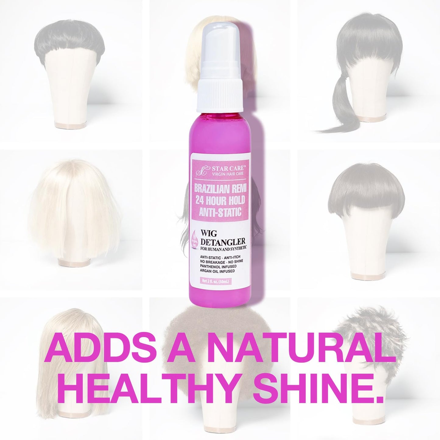 STAR CARE Brazilian Remi 24 Hour Hold Anti-Static Detangler Spray (Wig Detangler Spray) Beauty & Personal Care STAR CARE