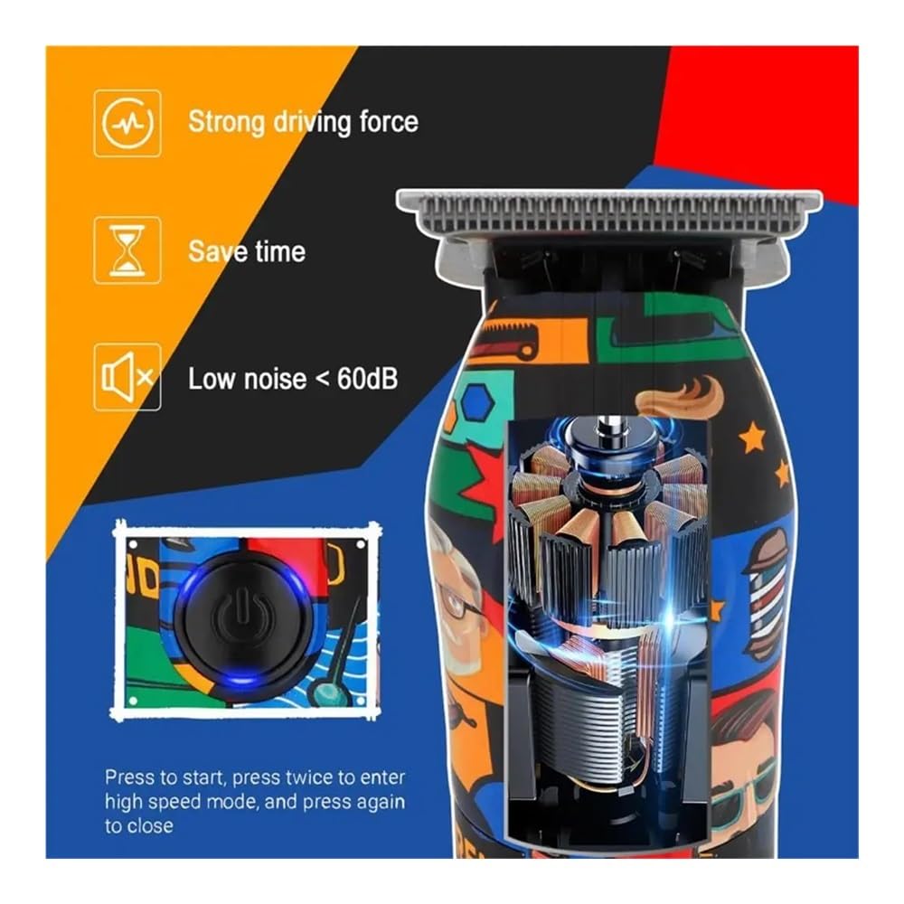 EWKYLSEM Razors Fully Graffitied Electric Trimmer Two-Piece Set, Rechargeable Cordless Hair Clippers, Men's graffitied Razor, Graffitied Beauty and Personal Care EWKYLSEM