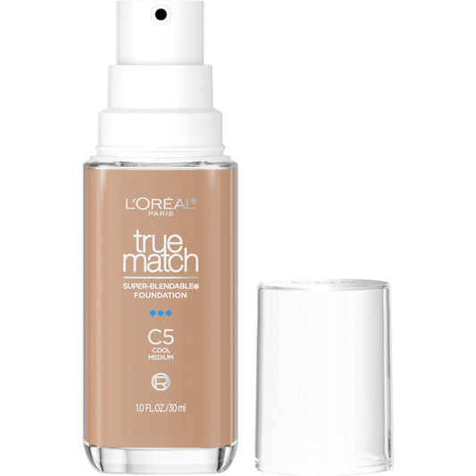 L'Oreal Paris True Match Super-Blendable Foundation, Medium Coverage Liquid Foundation Makeup, C5, Medium, 1 Fl Oz Beauty & Personal Care L'Oreal Paris