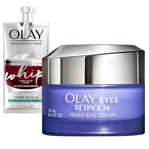Olay Regenerist Retinol 24 Night Eye Cream, 0.5oz + Whip Face Moisturizer Travel/Trial Size Bundle Beauty & Personal Care Olay