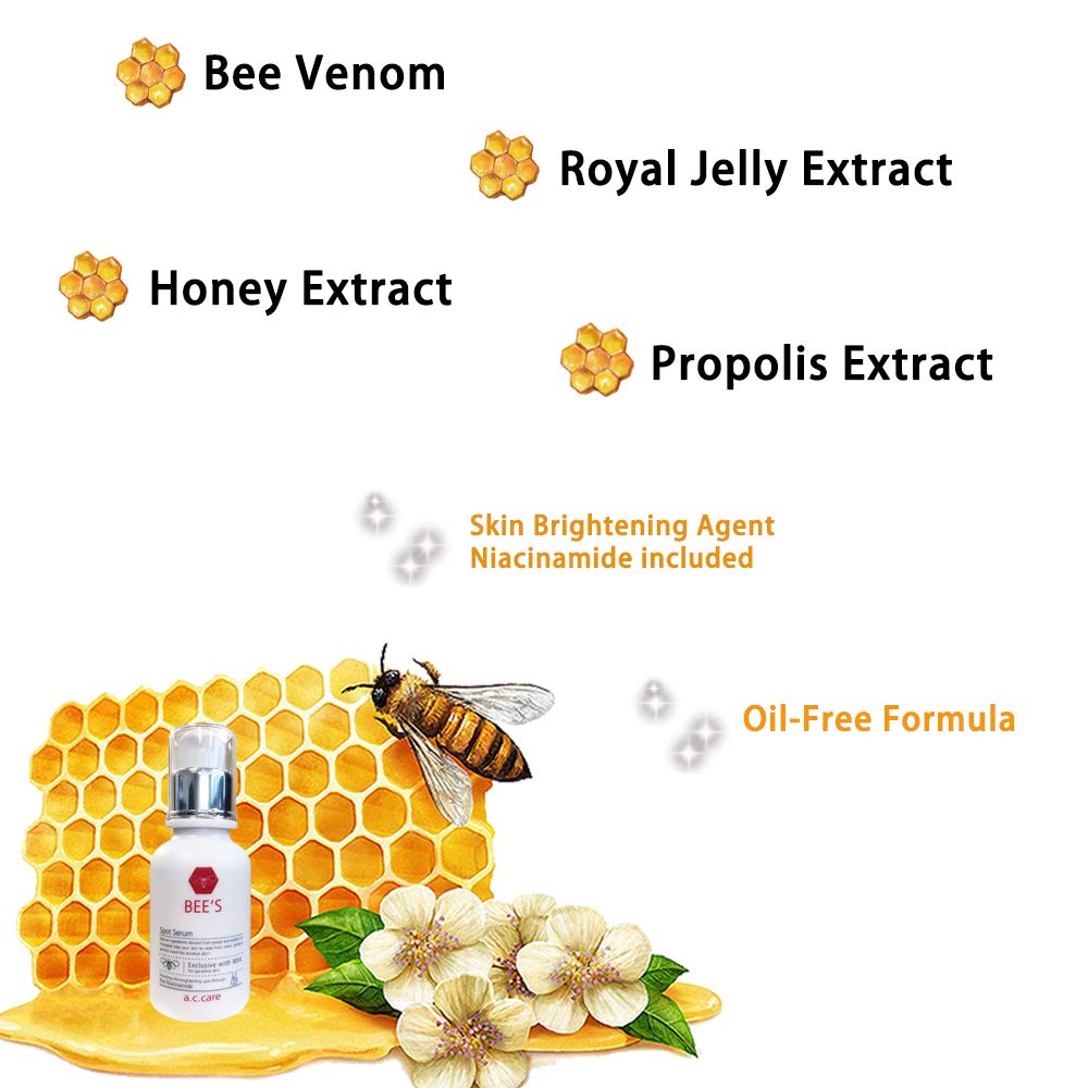 A.C Care Bee's Spot Serum For Sensitive Skin with Bee Venom Honey Royal Jelly Propolis Extract Beauty & Personal Care A.C Care