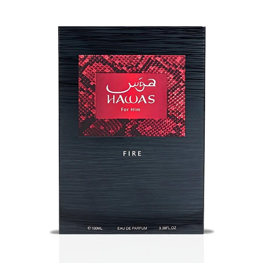 RASASI Hawas Fire Eau De Parfum Spray 100ML(3.4 Oz) - Bold Long Lasting Arabian Perfume For Men With A Fiery Essence - Indulge In A Luxurious Perfume Beauty & Personal Care RASASI