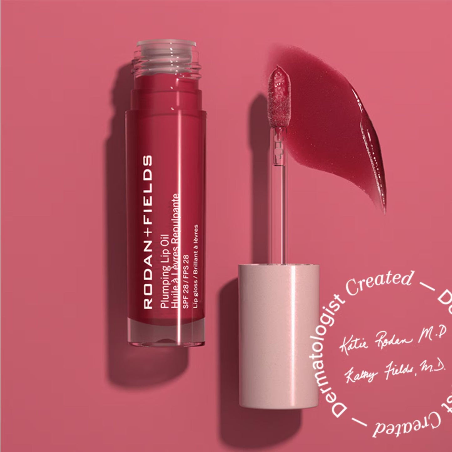RODAN + FIELDS Plumping Lip Oil SPF 28 - 5 mL - Berry - Tinted Lip Treatment with Peptides, Hyaluronic Acid & Sunscreen Filters - Hydrates, Defines Beauty and Personal Care RODAN + FIELDS