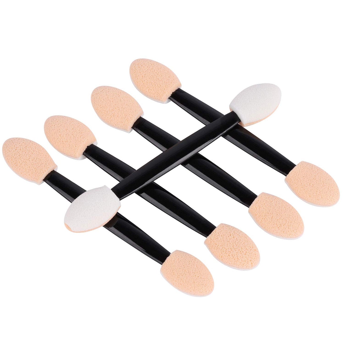 150 Eye Shadow Applicator Disposable Foam Makeup Brush Sponge Tipped Oval Eyeshadow Applicators Dual Sides with Container Beauty & Personal Care Tbestmax