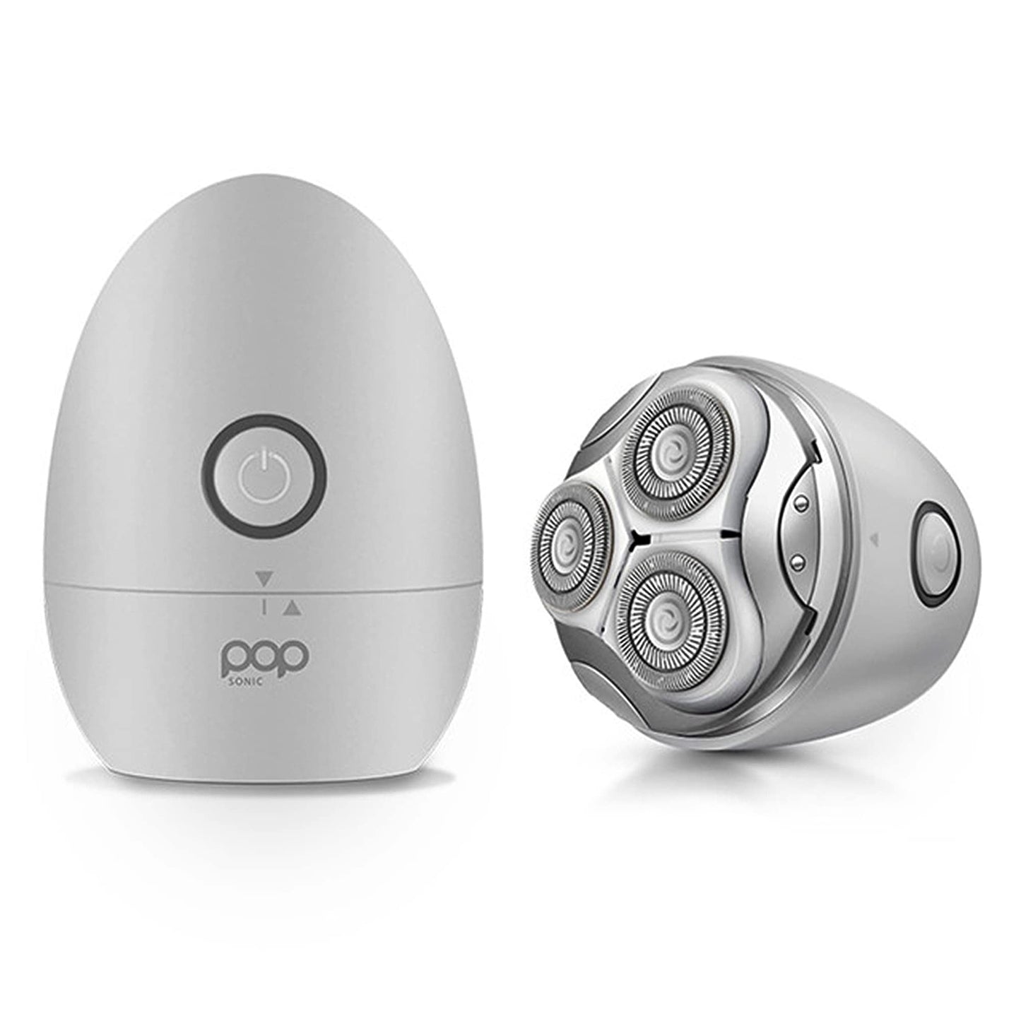 Pop Sonic Moon Shaver (Silver) - Face & Body Shavers for Men & Women - 3 Floating Rotary Heads Face Shaver w/Removable Cap - Long Lasting Lithium-ion Beauty and Personal Care Pop Sonic