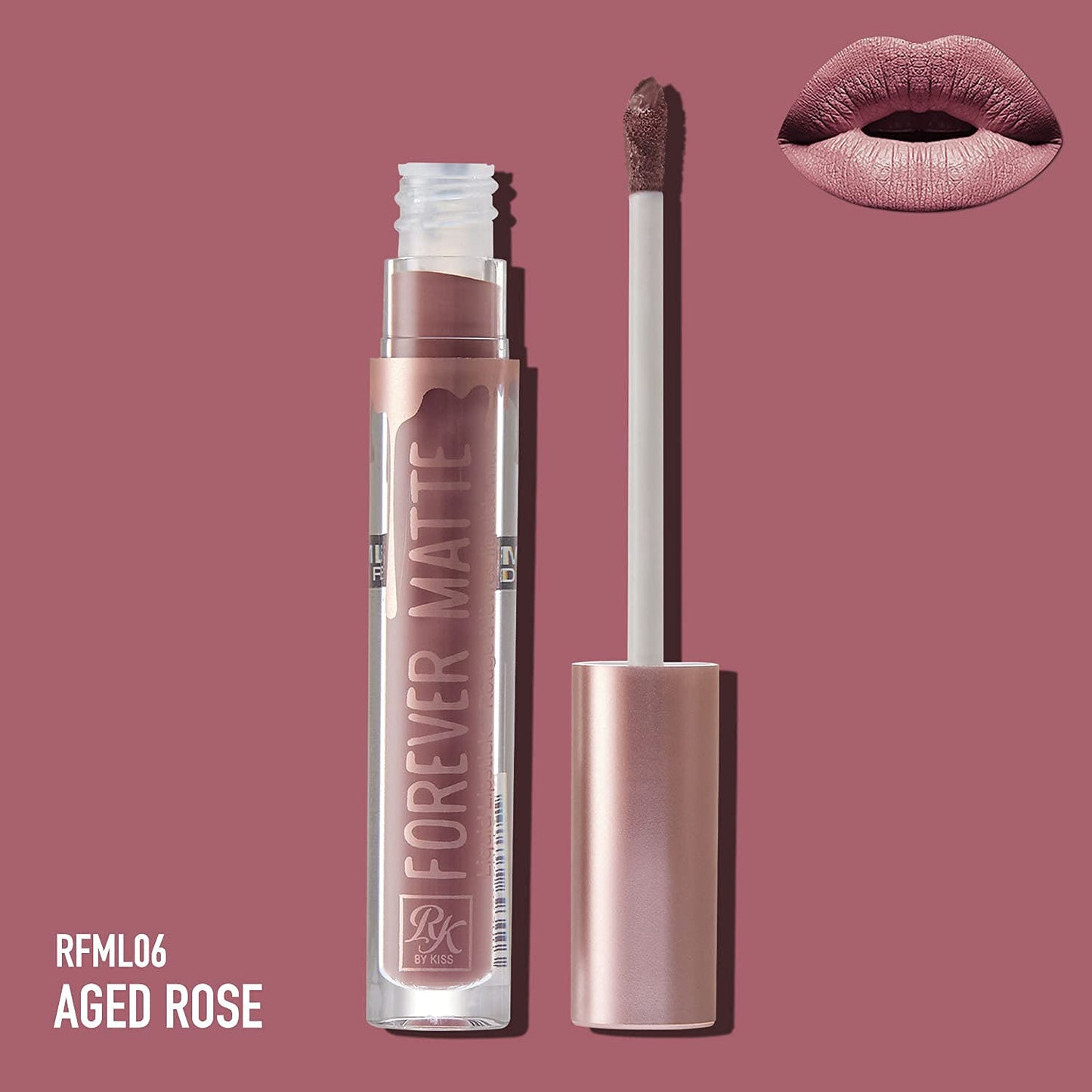Ruby Kisses Forever Matte Liquid Lipstick - RFML06 (Aged Rose) Beauty & Personal Care Ruby Kisses