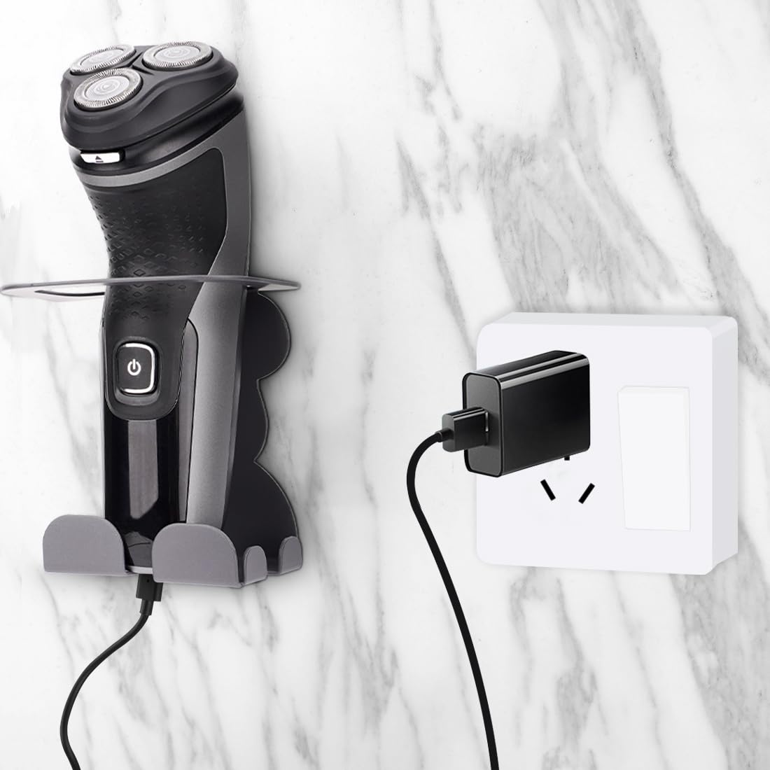 Linkidea Wall Mount Electric Razor Holder, Shaving Stand Compatible with Philips Norelco Shaver 3600, 2400, Series 7000, Bathroom Shaver Accessory Beauty and Personal Care Linkidea
