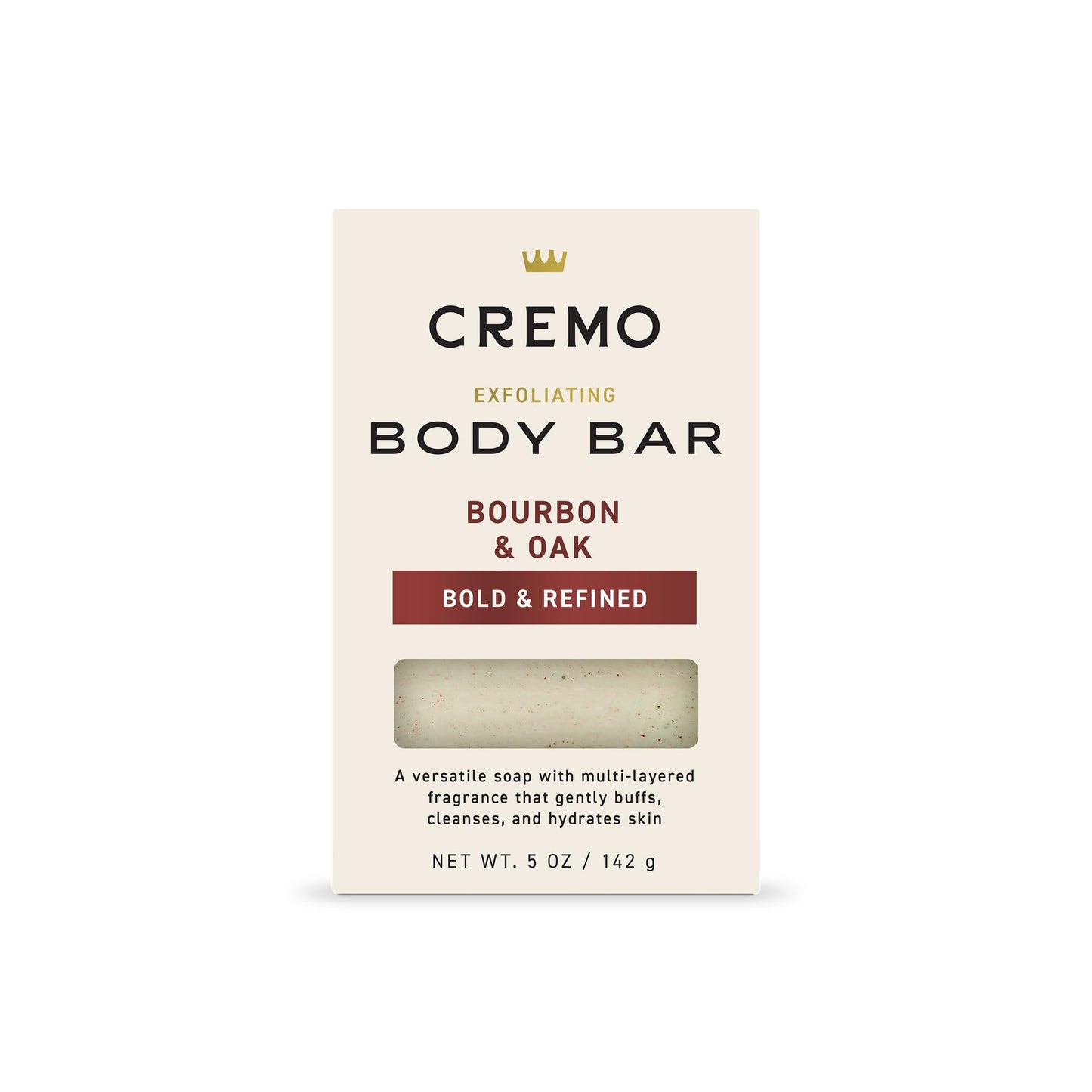Cremo Exfoliating Body Bar for Men, Bourbon & Oak Scent, Multi-Layered Fragrance That Buffs, Cleanses and Hydrates Skin, 5oz Beauty & Personal Care Cremo